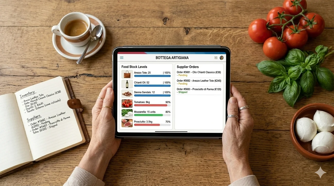 Custom management software for restaurant on tablet
