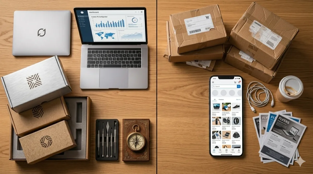 Comparison between marketplace selling and own e-commerce store